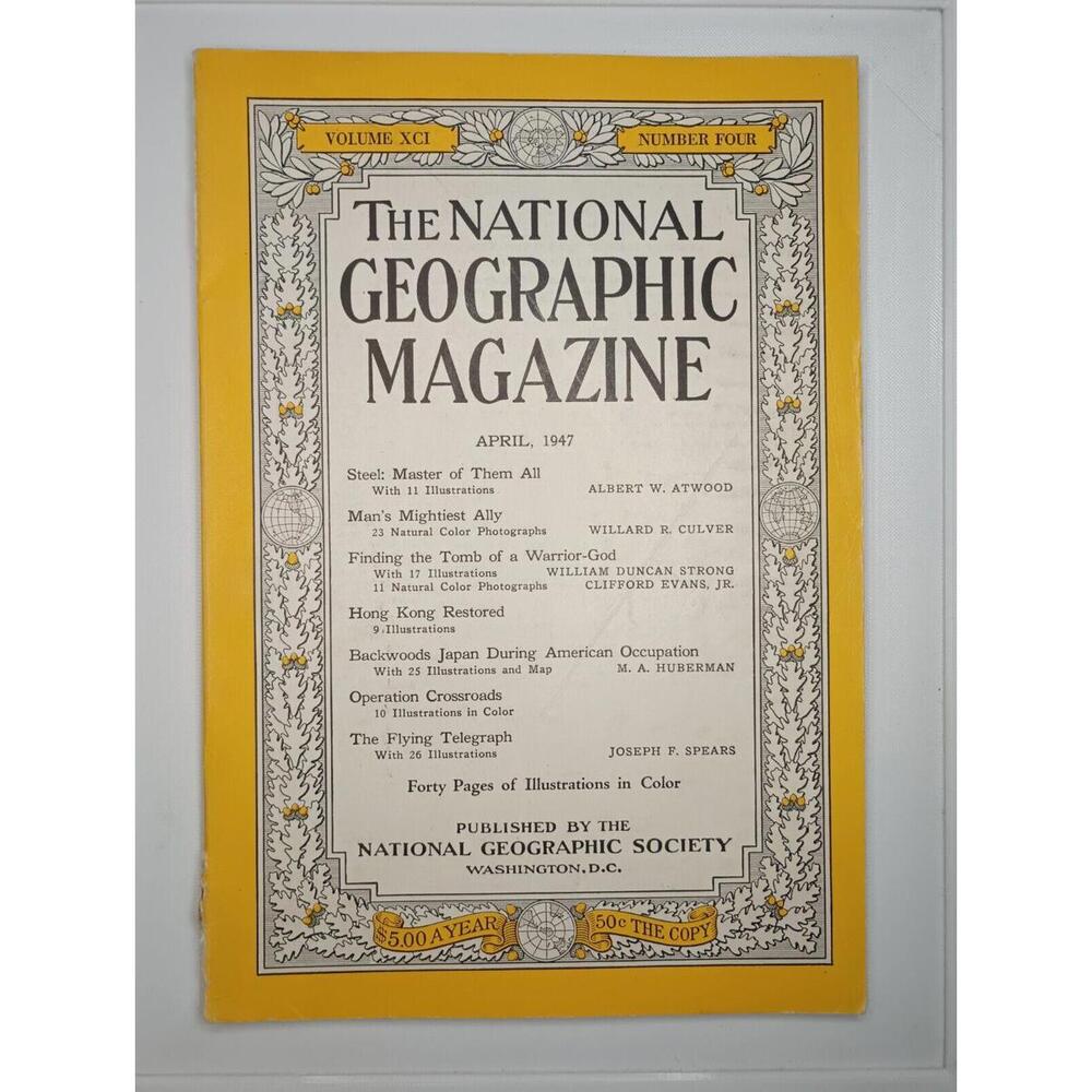 Vintage April 1947 National Geographic Magazine